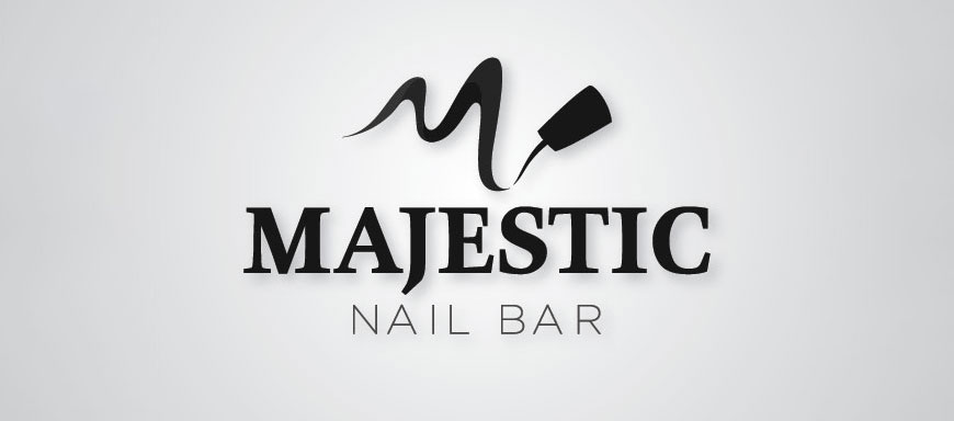Logo Nails Majestic với biểu trung là lọ sơn móng tay