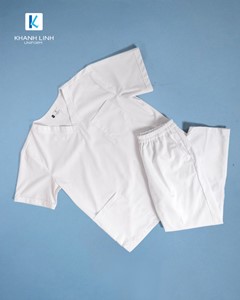 Bộ Áo Blouse bác sĩ nam may sẵn mẫu 13 màu trắng 9