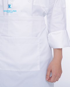 Đồng phục áo đầu bếp nhà hàng may sẵn màu trắng mẫu 67 3