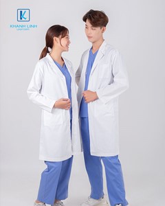 Áo Blouse bác sĩ may sẵn mẫu 01 màu trắng 1