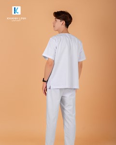 Bộ Áo Blouse bác sĩ nam may sẵn mẫu 13 màu trắng 2