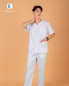 Đồng phục bác sĩ may sẵn mẫu 16 màu xanh lá cây 1