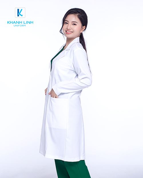 Áo Blouse trắng Bác sĩ nam nữ dài tay mẫu 10 3