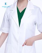 Áo Blouse trắng Bác sĩ nam nữ ngắn tay mẫu 11 5