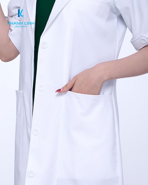 Áo Blouse trắng Bác sĩ nam nữ ngắn tay mẫu 11 6