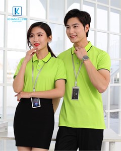Áo phông đồng phục công ty màu cam chuối mẫu 4 2