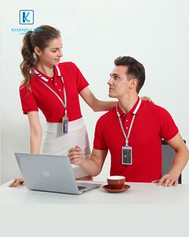 Áo phông đồng phục công ty màu đỏ mẫu 02