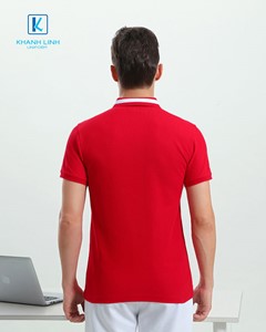 Áo phông đồng phục công ty màu đỏ mẫu 02 2
