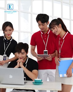 Áo phông đồng phục công ty màu đỏ mẫu 02 3