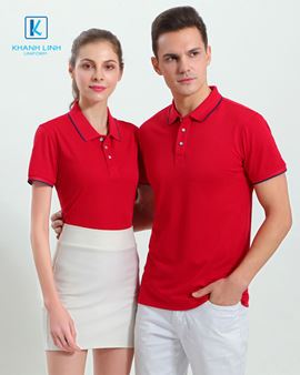 Áo phông đồng phục công ty màu đỏ mẫu 10