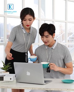 Áo phông đồng phục công ty màu xám mẫu 07 2