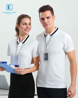 Áo phông đồng phục công ty màu trắng mẫu 15