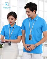 Áo phông đồng phục công ty màu xanh mẫu 01 1