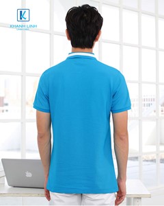 Áo phông đồng phục công ty màu xanh da trời mẫu 05 1