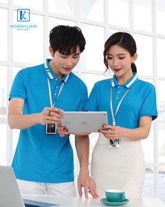 Áo phông đồng phục công ty màu xanh da trời mẫu 05 2