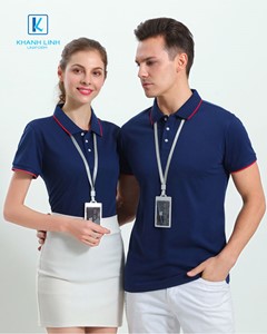 Áo phông đồng phục công ty màu xanh tím than mẫu 08