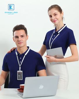 Áo phông đồng phục công ty màu xanh tím than mẫu 11
