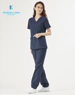 Áo Scrubs Bác Sĩ Hàn Quốc nữ mẫu 04 màu tím than