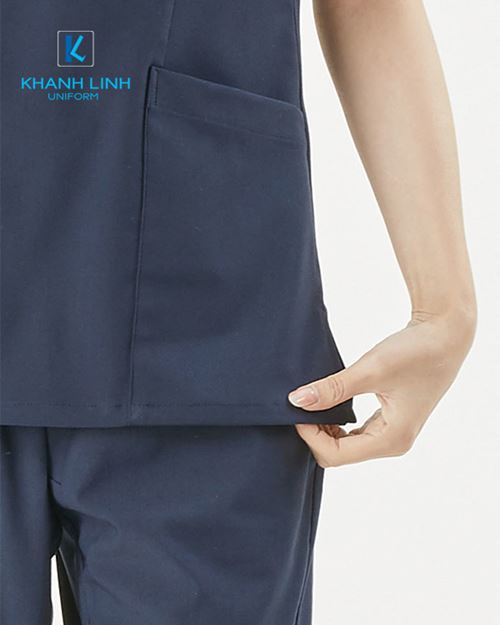 Áo Scrubs Bác Sĩ Hàn Quốc nữ mẫu 04 màu tím than 1