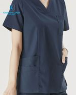 Áo Scrubs Bác Sĩ Hàn Quốc nữ mẫu 04 màu tím than 2