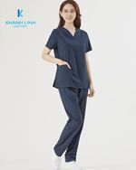 Áo Scrubs Bác Sĩ Hàn Quốc nữ mẫu 04 màu tím than 4