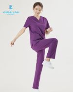 Áo Scrubs Bác Sĩ Hàn Quốc nữ mẫu 03 màu tím 3