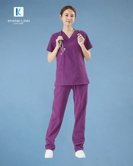 Áo Scrubs Bác Sĩ Hàn Quốc nữ mẫu 03 màu tím