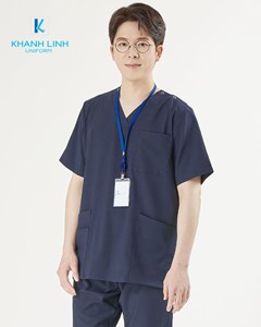 Áo Scrubs Bác Sĩ Hàn Quốc nam mẫu 05 màu tím than