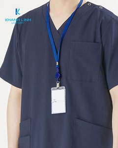 Áo Scrubs Bác Sĩ Hàn Quốc nam mẫu 05 màu tím than 3