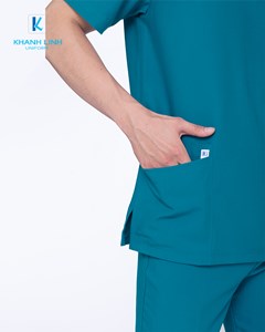 Áo Scrubs Bác Sĩ nam nữ mẫu 10 màu xanh ngọc 1