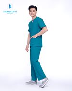 Áo Scrubs Bác Sĩ nam nữ mẫu 10 màu xanh ngọc 2