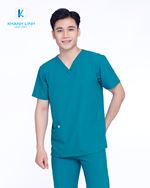 Áo Scrubs Bác Sĩ nam nữ mẫu 10 màu xanh ngọc 4