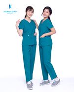 Áo Scrubs Bác Sĩ nam nữ mẫu 10 màu xanh ngọc 6