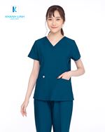 Áo Scrubs Bác Sĩ nam nữ mẫu 11 màu xanh rêu 2