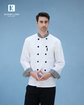 Đồng phục áo đầu bếp nhà hàng mẫu 01
