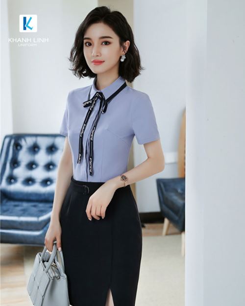 Đồng phục áo sơ mi nữ công sở mẫu 54-1 2