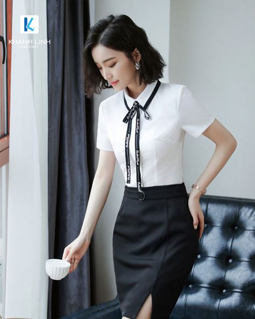 Đồng phục áo sơ mi nữ công sở mẫu 54-1 3