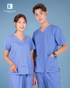 Đồng phục bác sĩ may sẵn mẫu 15 màu xanh da trời 5