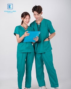 Đồng phục bác sĩ may sẵn mẫu 15 màu xanh da trời 6