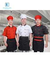 Đồng phục áo bếp nhà hàng may sẵn màu đen ngắn tay mẫu 44-3
