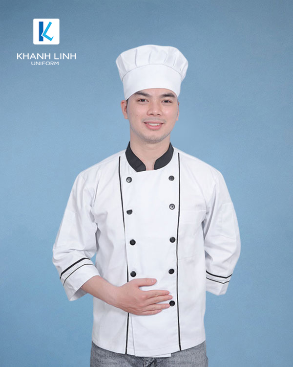 COMBO ĐỒNG PHỤC ÁO BẾP MÀU TRẮNG + TẠP DỀ NGẮN (MẪU 05) - GIÁ CHỈ 299K