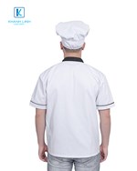 Đồng phục áo bếp nhà hàng may sẵn màu trắng ngắn tay mẫu 48-2