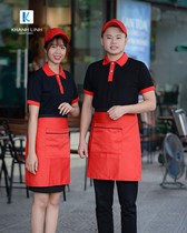 COMBO áo phông cổ bẻ màu đen tạp dề ngắn màu cam 3