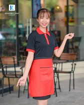 COMBO áo phông cổ bẻ màu đen tạp dề ngắn màu cam 4