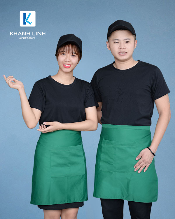 COMBO áo phông cổ tròn + tạp dề ngắn + mũ (Mẫu 6) - GIÁ CHỈ 215K