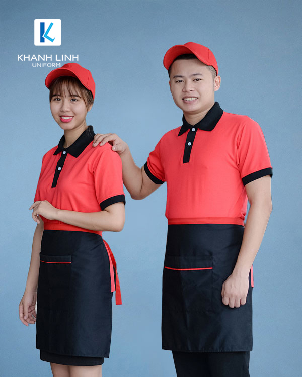 COMBO áo phông cổ bẻ + tạp dề ngắn (Mẫu 3) - GIÁ CHỈ 199K