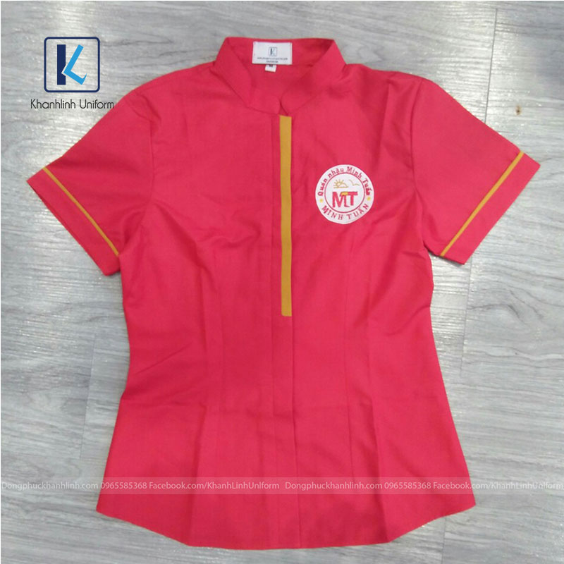 mẫu áo đồng phục nhà hàng Minh Tuấn