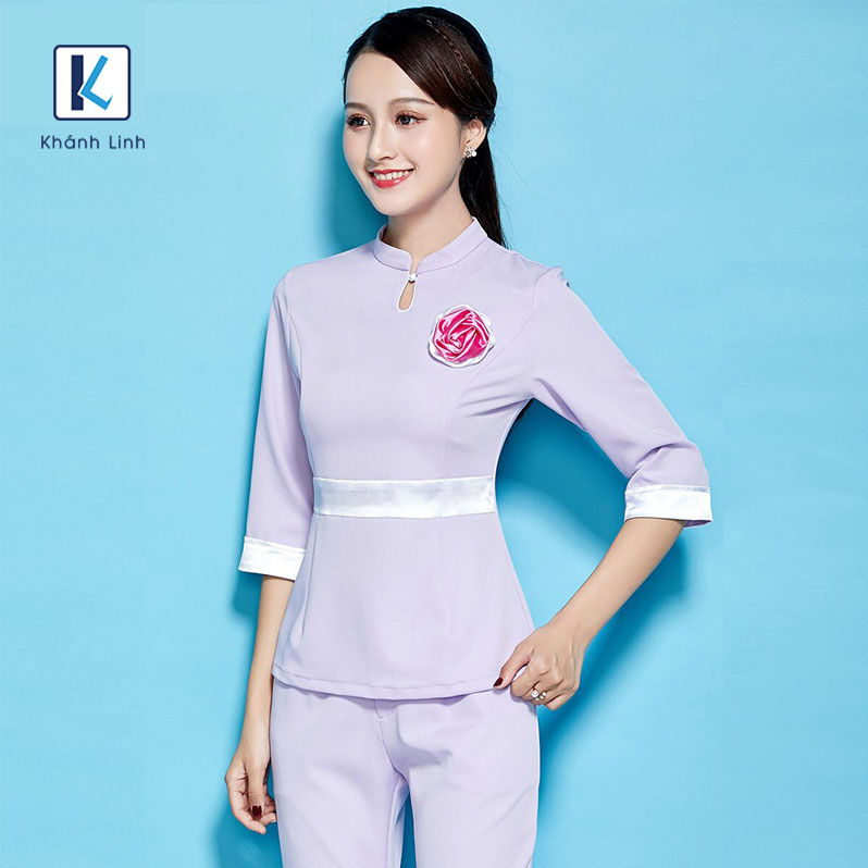Hình ảnh Đồng phục spa mẫu 89 - Màu màu hồng nhạt - Kiểu 02