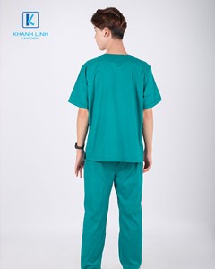 Đồng phục bác sĩ may sẵn mẫu 16 màu xanh lá cây 3