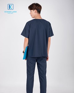 Quần áo bác sĩ nam may sẵn mẫu 14 màu tím than 8